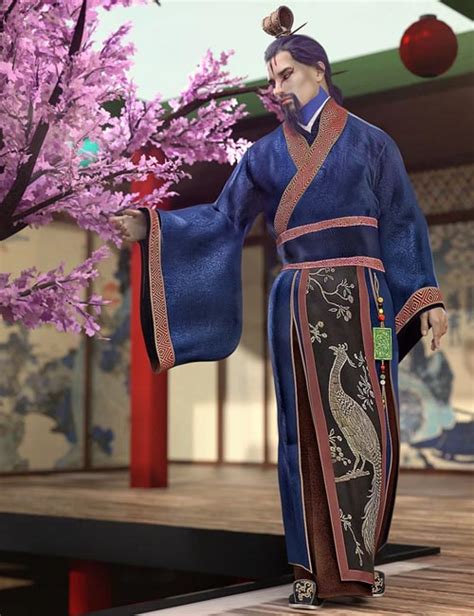 Peacock Hanfu Outfit For Genesis 8 Males Daz3d And Poses Stuffs