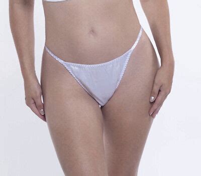 Satin String Bikini Panty White Retro S Style M Ebay