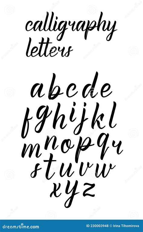 Modern Hand Drawn Latin Calligraphy Brush Script Of Lowercase Letters