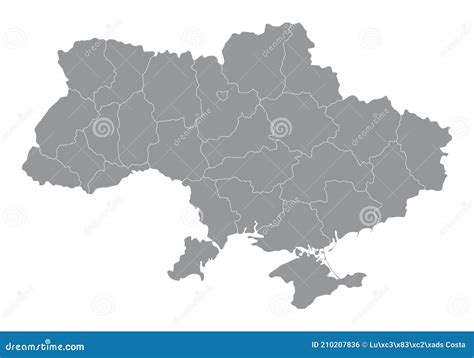 Ukraine Regions Map Stock Vector Illustration Of Political 210207836