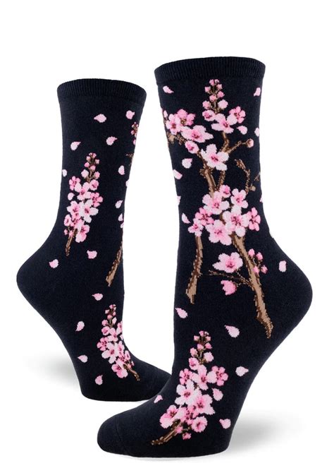 Cherry Blossoms Navy Womens Crew The Sock Shack In Portland Maine