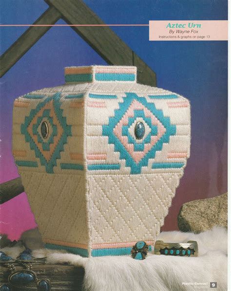 Aztec Southwestern Vase In Plastic Canvas Plastic Canvas Patterns