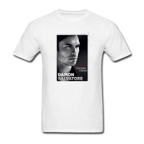 Damon Salvatore Vampire Diaries T Shirt Man Cool Tee Male Clothes Great