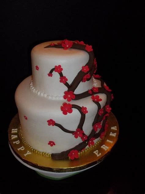 Cherry Blossom Birthday Cake Decorated Cake By Teresa Cakesdecor