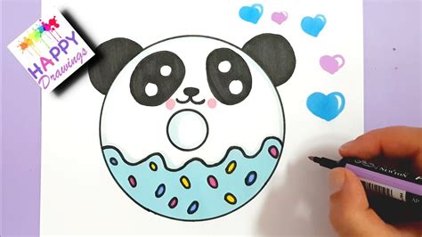 How To Draw A Cute Panda Donut Easy Step By Step