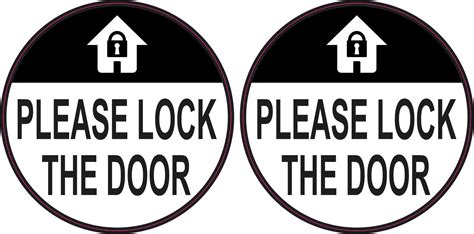 3in X 3in Please Lock The Door Vinyl Stickers Business Sign Decal Ebay