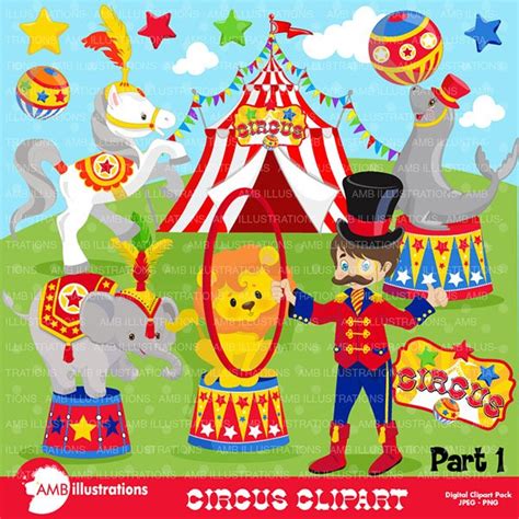 Clipart Circus Clip Art Amb 1158 Animal Illustrations ~ Creative Market