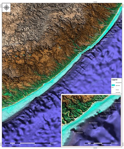 Bathymetry Of The East Coast Continental Margin Of South Africa And