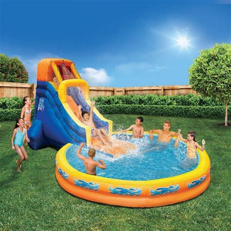 Kids Slide Water Inflatable Pool Splash Park Bounce Outdoor Backyard