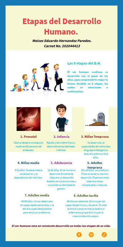 Infografia De Las Etapas Del Desarrollo Humano