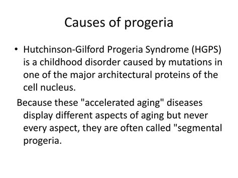 Ppt Progeria Powerpoint Presentation Free Download Id9570822