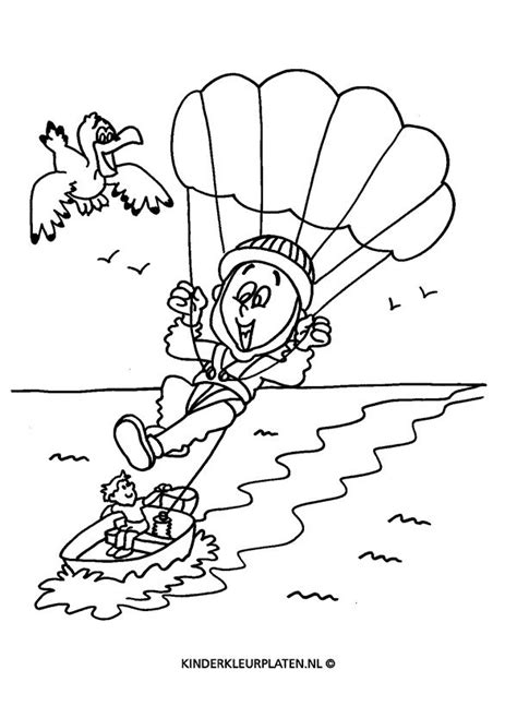 Kleurplaat vakantie Kleurplaten, Kinderkleurplaten, Parasailen