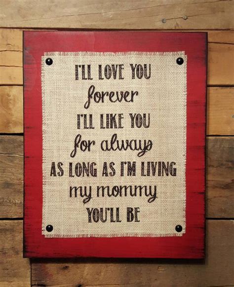 Love You Forever Sign Mothers Day T Book Quote Decor Rustic