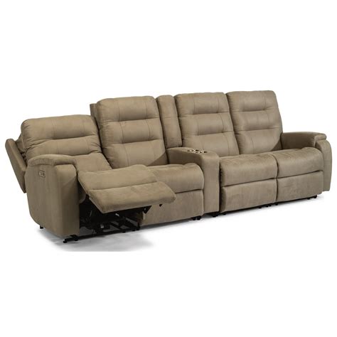 Flexsteel Arlo 5 Piece Power Reclining Sectional With Power Headrests Rooms And Rest