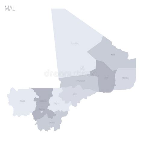 Mali Political Map Of Administrative Divisions Stock Vector