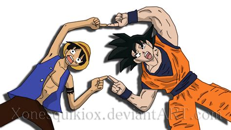 Luffy And Goku By Xonesquikiox On Deviantart