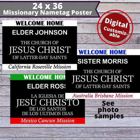 Printable Lds Missionary Name Tag Template