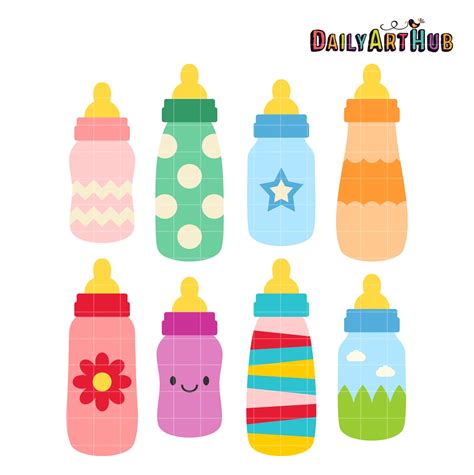Baby Bottles Clip Art Set Daily Art Hub Graphics Alphabets And Svg