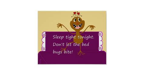 Sleep Tight Dont Let The Bed Bugs Bite Poster Zazzle