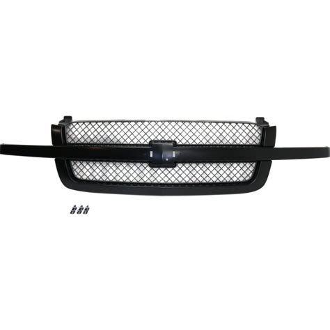Grille 03 06 For Chevy Silverado 1500 07 Classic Black Wcenter Bar Fit