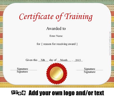 Printable Customizable Certificate Template