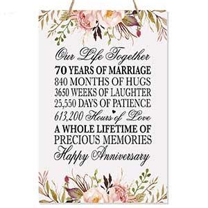 70th Year Wedding Anniversary Gifts and ideas | Platinum Wedding