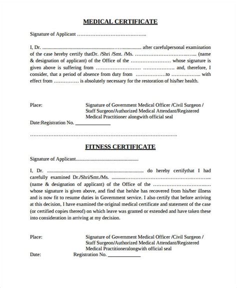 Medical Certificate Templates In Pdf Certificate Format Certificate Templates Medical
