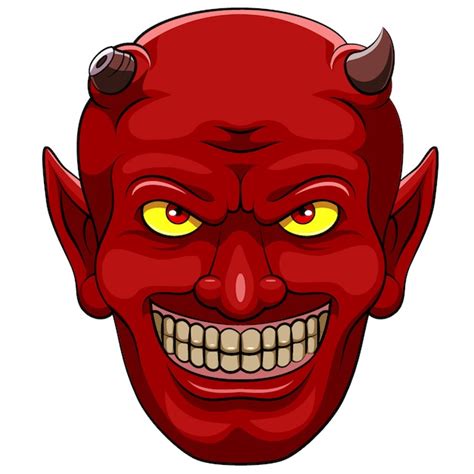 Red Devil Head Mascota De Ilustración Vector Premium