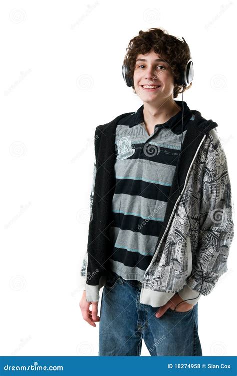 Happy Teen Boy With Headphones Royalty Free Stock Photos Image 18274958