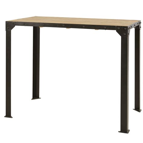 Table à manger extensible en bois et métal rallonge papillon 8 personnes farah. Table à manger haute en métal et manguier massif 4/6 ...