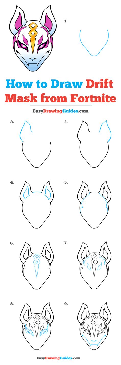 How To Draw Drift Mask From Fortnite Really Easy Drawing Tutorial