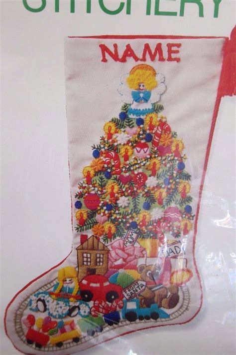 Sunset Stitchery Christmas Fantasy Stocking Crewel Embroidery Kit
