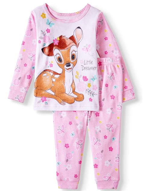 Bambi Baby Girl Long Sleeve Snug Fit Cotton Pajamas 2pc Set