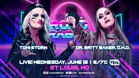 Toni Storm Vs Britt Baker Added To Aew Dynamite Road Rager Diva Dirt