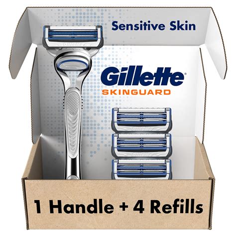 Buy Gillette SkinGuard Razors for Men, 1 Gillette Razor, 4 Razor Blade