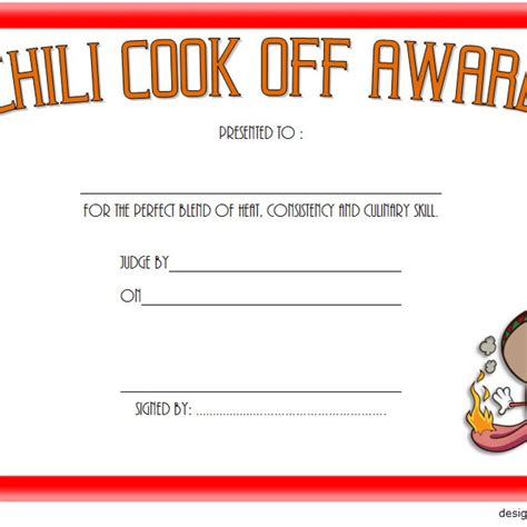 Chili Cook Off Certificate Template Free 10 Best Ideas