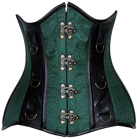 Top Drawer Curvy Brocade And Faux Leather Steel Boned Rebelsmarket