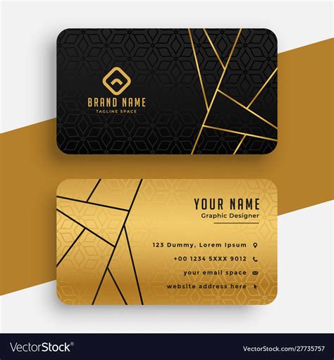 This is a classy business card. Black and gold luxury vip business card design Vector Image