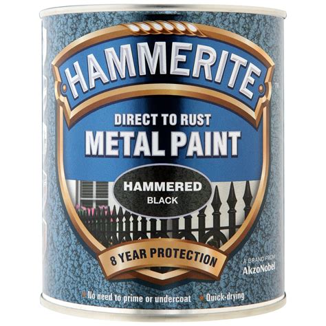 Hammerite Metal Paint 750ml - Hammered Black | DIY - B&M