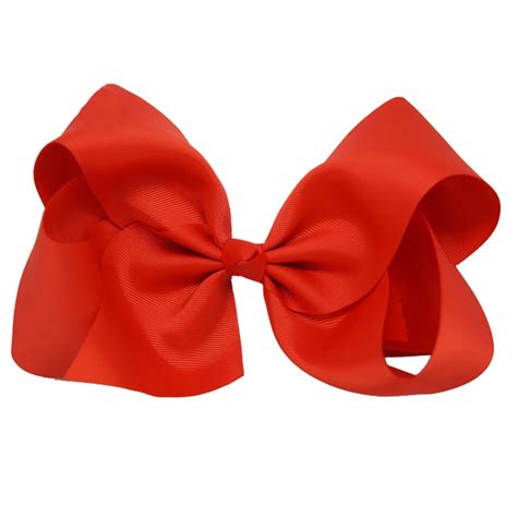 boutique 8 inches large solid grosgrain ribbon hair bow with alligator clips barrette red bows