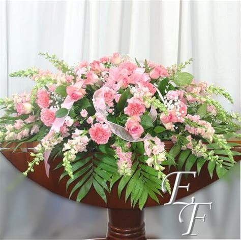 Shades Of Pink Casket Spray Ef 201 B Blooms At The Boutique