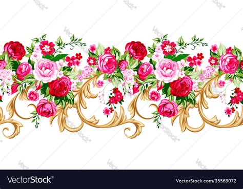 Seamless Floral Border Royalty Free Vector Image