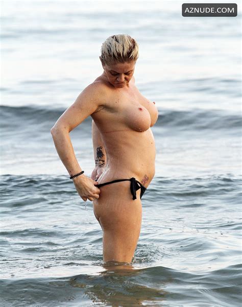 Danniella Westbrook Nude In A Skimpy Canary Yellow Bikini Top On Holiday In Spain AZNude