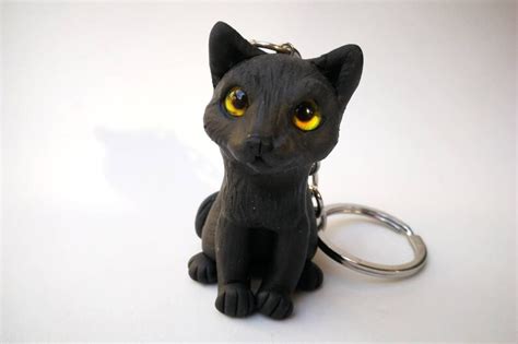 Custom Cat Keychain Black Cat T For Cat Lovers And Cat Etsy