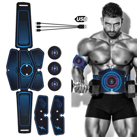 Rechargeable Ems Abdominal Belt Electrostimulation Muscle Stimulator Abs Smart Fitness Massage