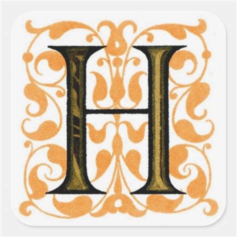 Fancy Vintage Monogram H Sticker Zazzle