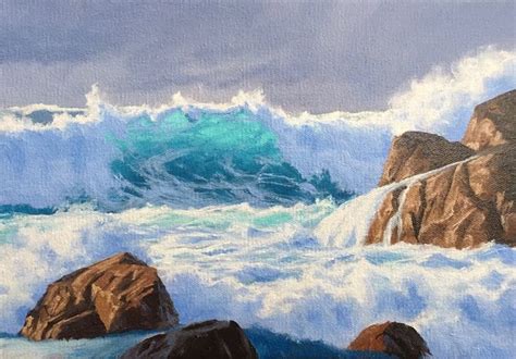 How To Paint An Ocean Wave — Samuel Earp Artist In 2020 Ocean Waves