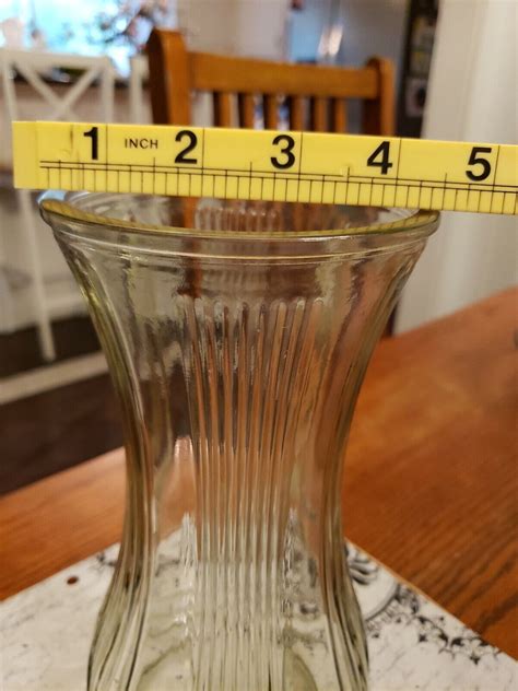 Heavy Vintage Hoosier Clear Glass Vase H EBay