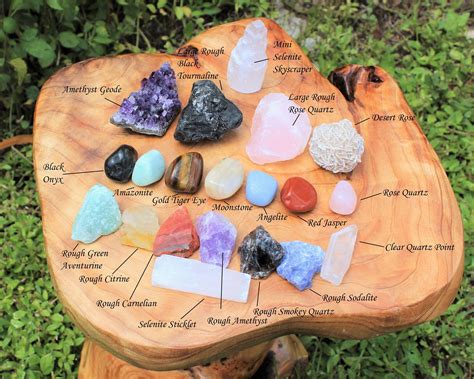 Beginners Crystal Kit 20 Pcs Chakra Protection Healing Sets Plus