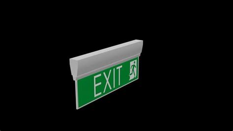 3d Model Exit Sign Vr Ar Low Poly Cgtrader
